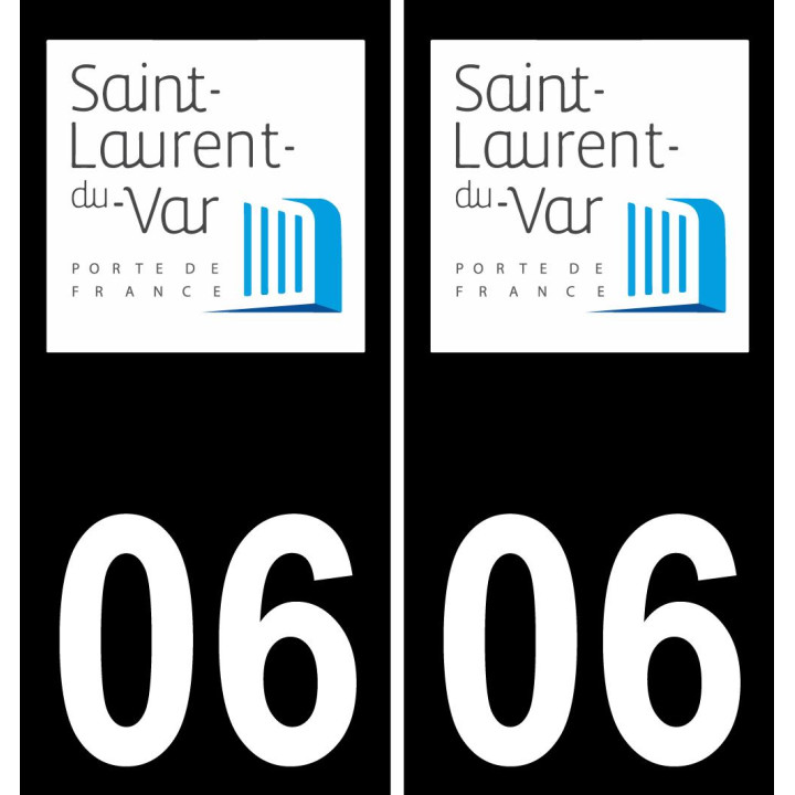 06 Saint-Laurent-du-Var logotipo de la etiqueta engomada de la placa de registro de la ciudad