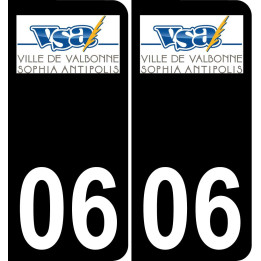 06 Valbonne logotipo de la etiqueta engomada de la placa de registro de la ciudad