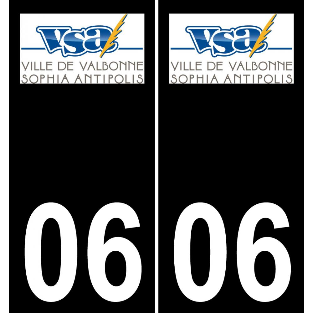 06 Valbonne logo autocollant plaque immatriculation auto ville sticker