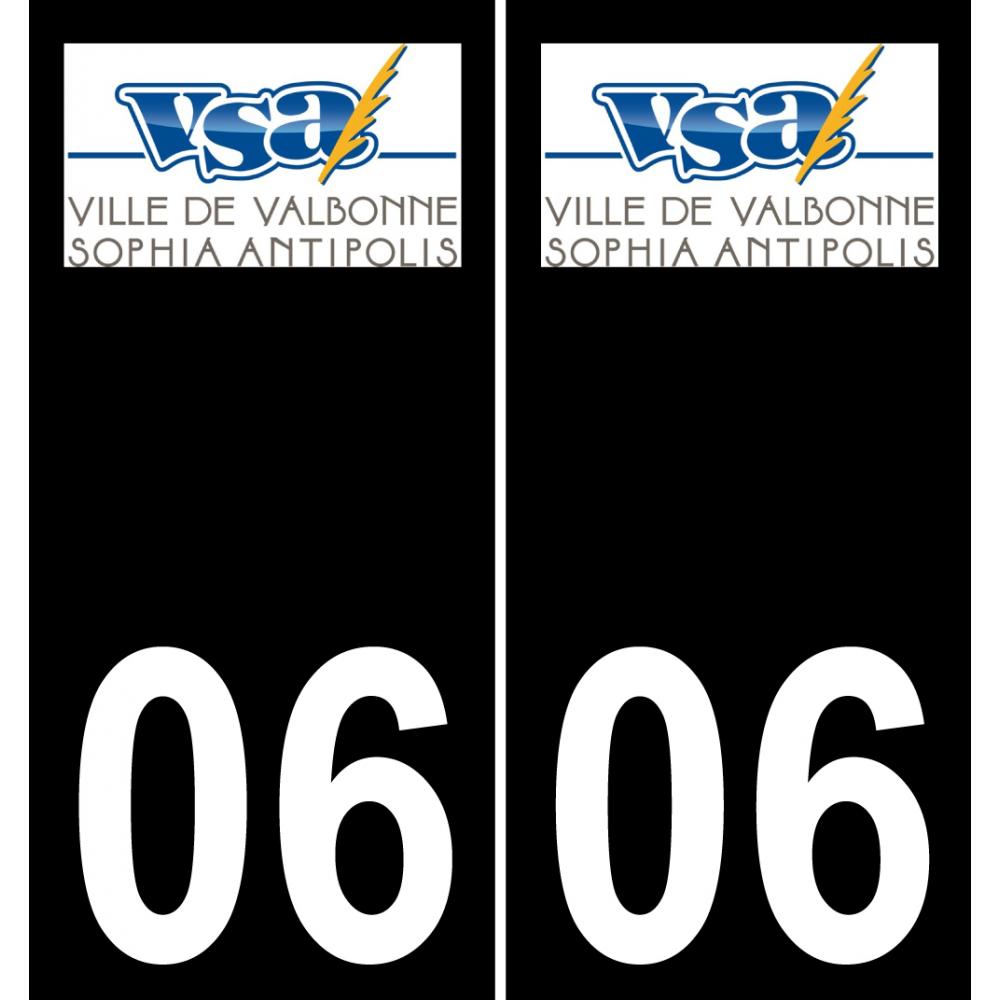 06 Valbonne logotipo de la etiqueta engomada de la placa de registro de la ciudad