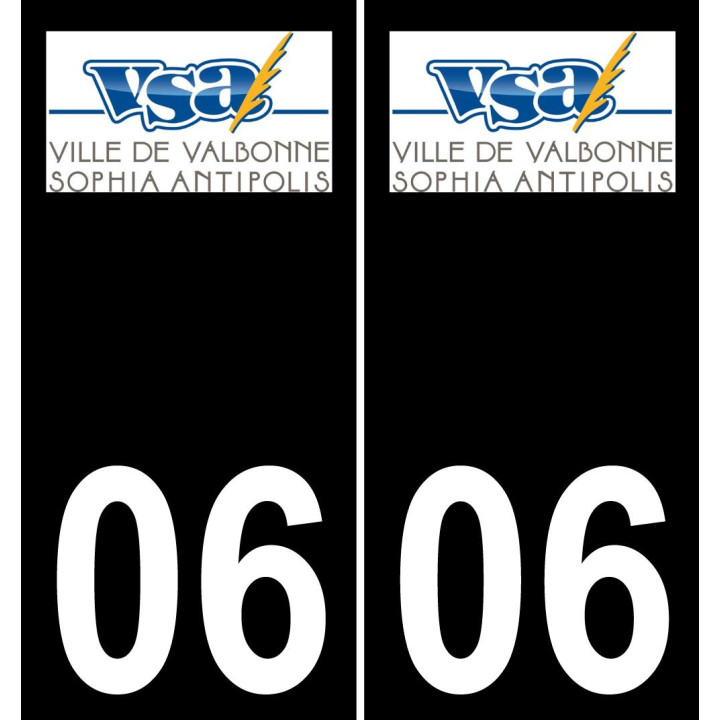 06 Valbonne logotipo de la etiqueta engomada de la placa de registro de la ciudad