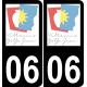 06 Vallauris logotipo de la etiqueta engomada de la placa de registro de la ciudad