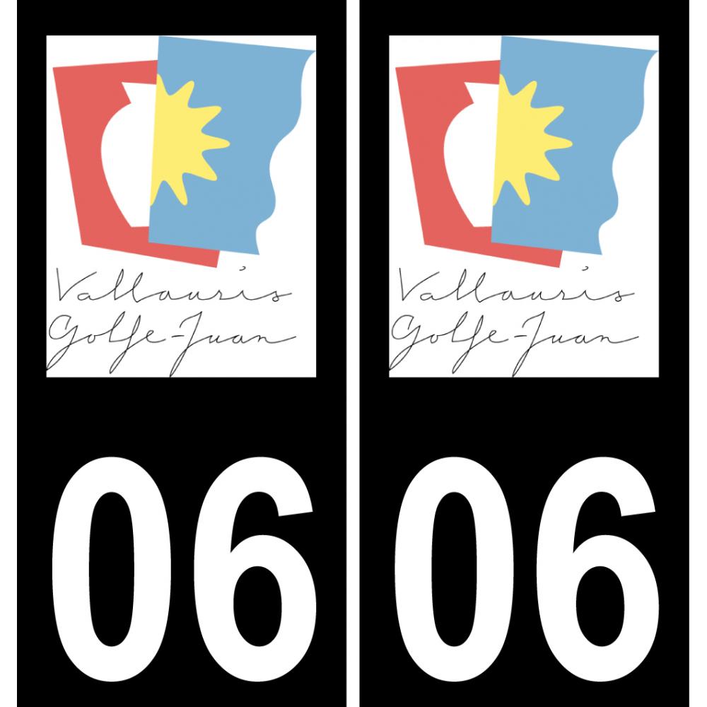 06 Vallauris logotipo de la etiqueta engomada de la placa de registro de la ciudad