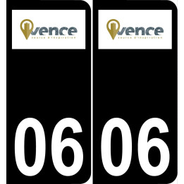 06 Vence logotipo de la etiqueta engomada de la placa de registro de la ciudad