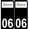 06 Vence logotipo de la etiqueta engomada de la placa de registro de la ciudad