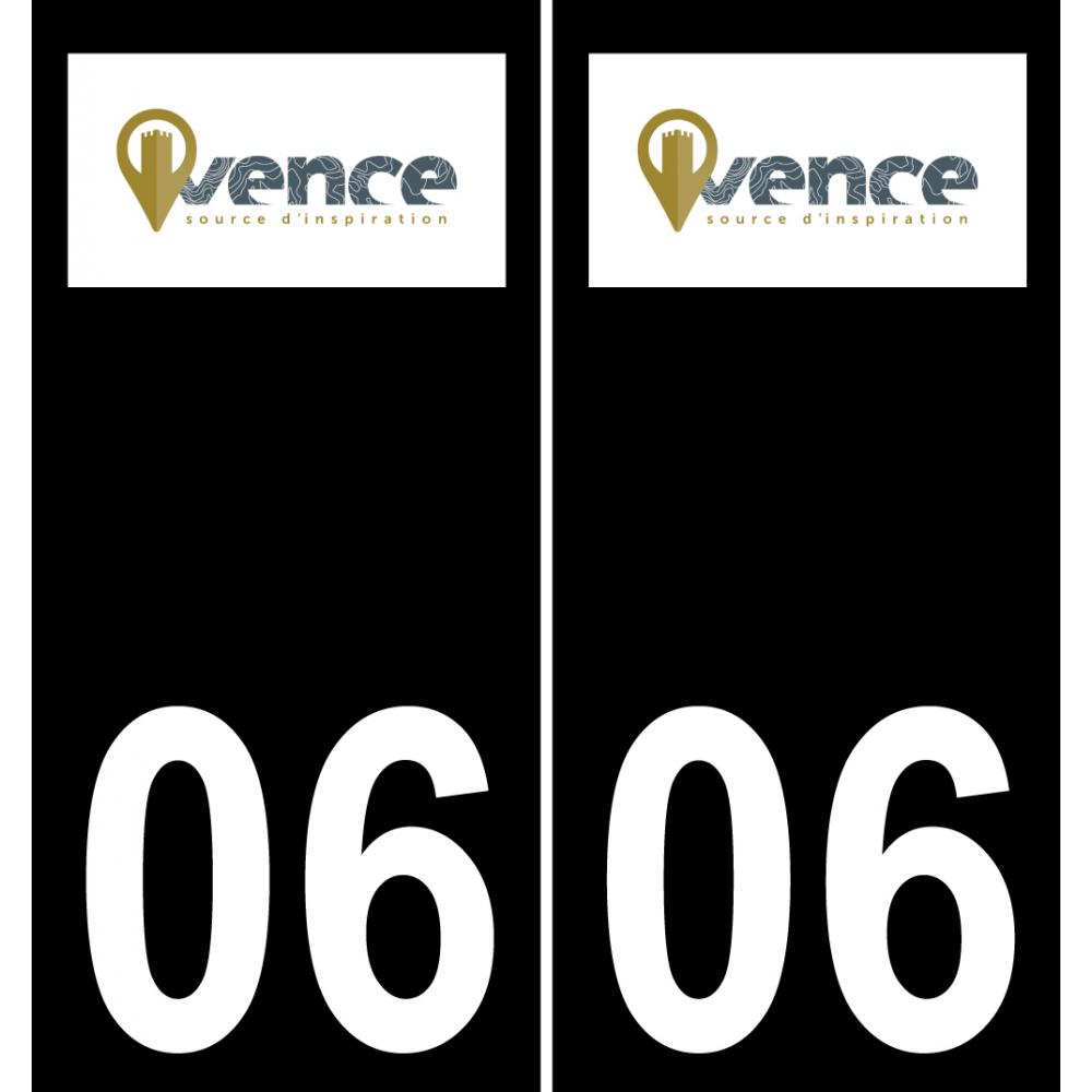 06 Vence logotipo de la etiqueta engomada de la placa de registro de la ciudad