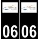 06 Villefranche-sur-Mer logotipo de la etiqueta engomada de la placa de registro de la ciudad fondo negro
