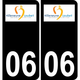 06 Villeneuve-Loubet logotipo de la etiqueta engomada de la placa de registro de la ciudad