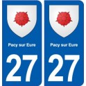 27 Pacy sur Eure blason autocollant plaque stickers ville