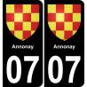 07 Annonay adesivo piastra di registrazione city