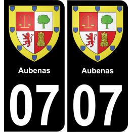 07 Aubenas placa etiqueta de registro de la ciudad