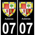 07 Aubenas placa etiqueta de registro de la ciudad