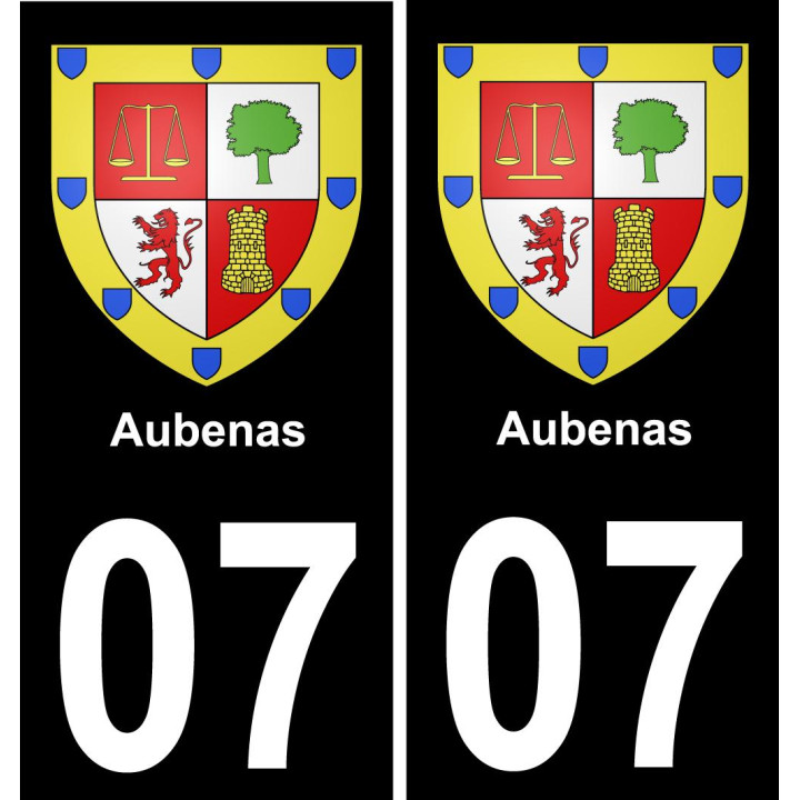 07 Aubenas placa etiqueta de registro de la ciudad
