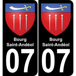 07 Bourg-Saint-Andéol placa etiqueta de registro de la ciudad
