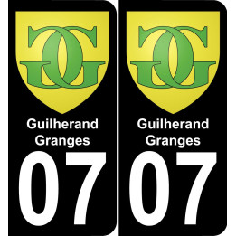 07 Guilherand-Granges sticker plate registration city