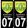 07 Guilherand-Granges sticker plate registration city