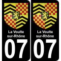 07 La Voulte-sur-Rhône adesivo piastra di registrazione city sfondo nero