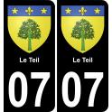 07 Le Teil sticker plate registration city