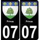 64 Pau autocollant sticker plaque immatriculation auto ville