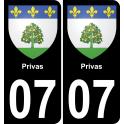 07 Privas sticker plate registration city