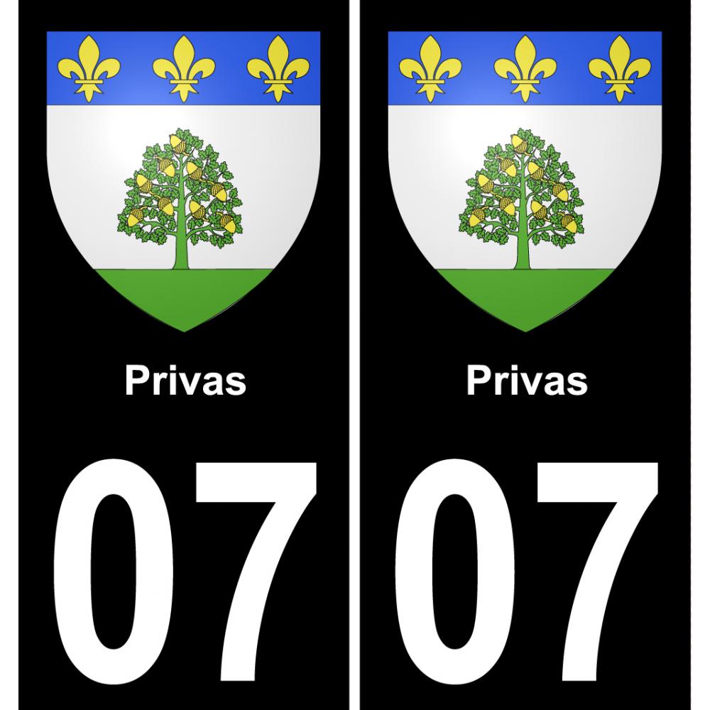 07 Privas placa etiqueta de registro de la ciudad