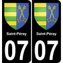 07 Saint-Péray sticker plate registration city