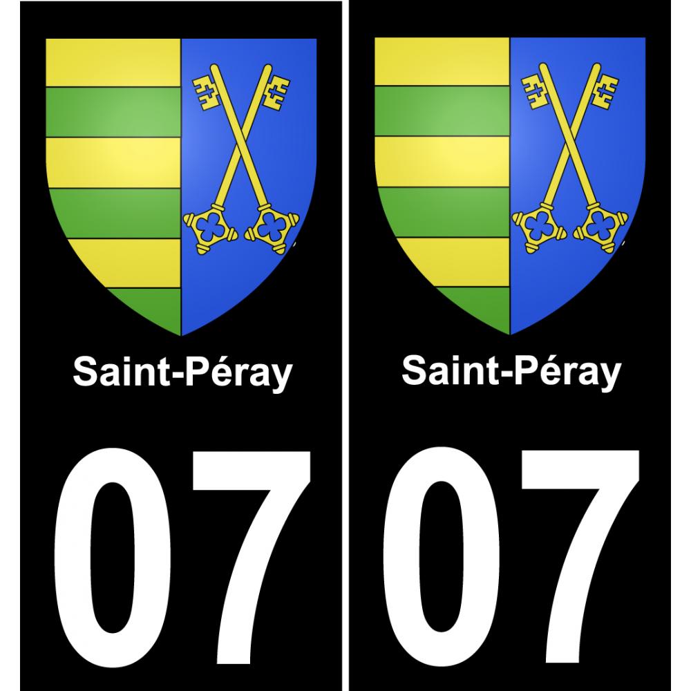 07 Saint-Péray autocollant sticker plaque immatriculation auto ville