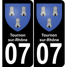 07 Tournon-sur-Rhône-aufkleber plakette ez stadt