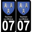 07 Tournon-sur-Rhône sticker plate registration city