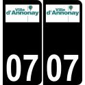07 Annonay logo adesivo piastra di registrazione city
