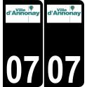 07 Annonay logo sticker plate registration city