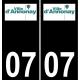 07 Annonay-logo aufkleber plakette ez stadt schwarzer Hintergrund