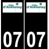 07 Annonay-logo aufkleber plakette ez stadt schwarzer Hintergrund