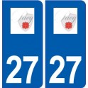 27 Pacy sur Eure logo autocollant plaque stickers ville