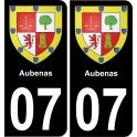 07 Aubenas logo sticker plate registration city