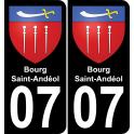 07 Bourg-Saint-Andéol logo autocollant plaque immatriculation auto ville sticker