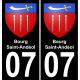 07 Bourg-Saint-Andéol logo autocollant plaque immatriculation auto ville sticker fond noir