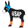 Burro rugby Catalan USAP casque âne ballon sport couleur drapeau catalan autocollant sticker logo358