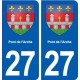 27 Pont de l'Arche blason autocollant plaque stickers ville