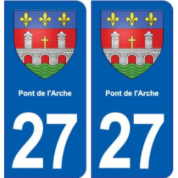 27 Pont de l'Arche blason autocollant plaque stickers ville