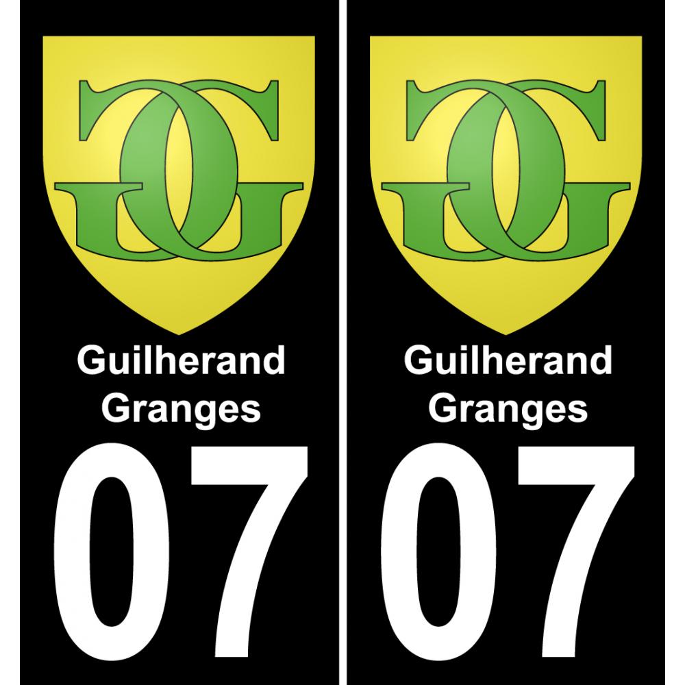 07 Guilherand-Granges logotipo de la etiqueta engomada de la placa de registro de la ciudad