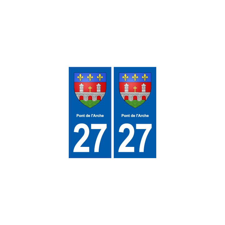 27 Pont de l'Arche blason autocollant plaque stickers ville