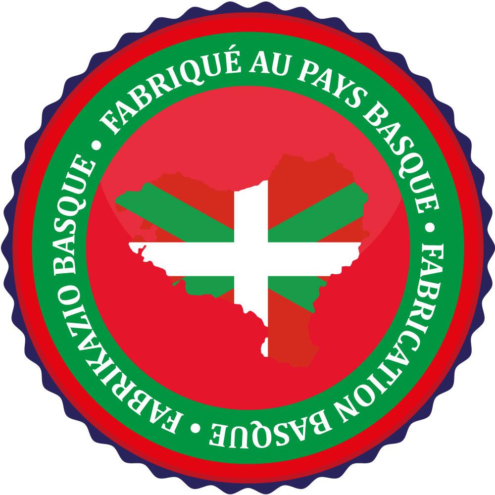 Fabriqué au Pays Basque/Fabrication basque/Fabrikazio Basque étiquette carte drapeau basque tampon autocollant sticker logo69