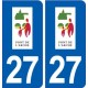 27 Pont de l'Arche logo autocollant plaque stickers ville