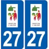 27 Pont de l'Arche logo autocollant plaque stickers ville