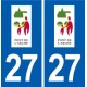 27 Pont de l'Arche logo autocollant plaque stickers ville