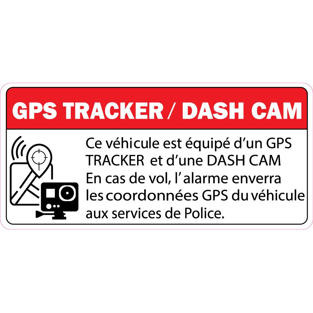 GPS tracker/DASH CAM alarme coordonnées police sécurité auto voiture autocollant sticker logo973