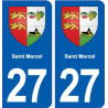 27 Saint Marcel blason autocollant plaque stickers ville
