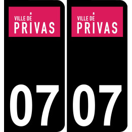 07 Privas logo sticker plate registration city