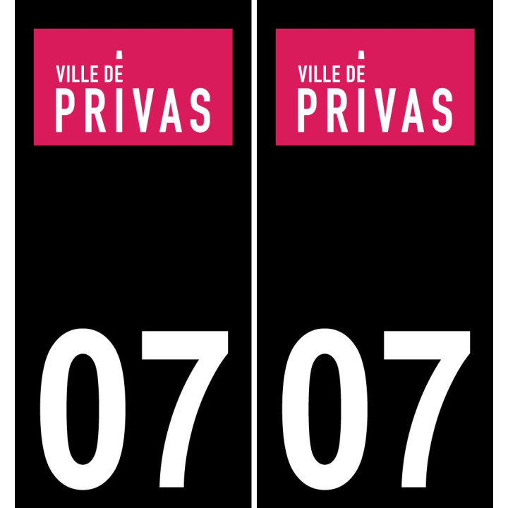 07 Privas logotipo de la etiqueta engomada de la placa de registro de la ciudad